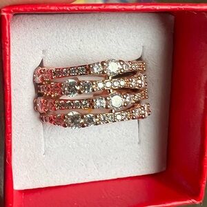 BP cz rose gold ring 7 Where silence glittered